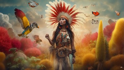Dreamcore_dreamlike_scene-native american_03 autorstwa Josef Johann Michel