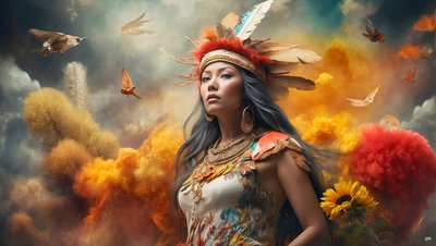 Dreamcore_dreamlike_scene-native american_05 autorstwa Josef Johann Michel