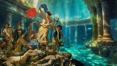 JJM-recreate_Delacroix_Freedom for the people_underwater autorstwa Josef Johann Michel