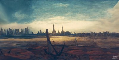JJM odtwarza Friedrich-C-D: Miasto o wschodzie księżyca (wieżowce) autorstwa Josef Johann Michel