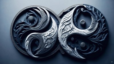 enkaustyczna koncepcja Feng Shui YIN I YANG _05 autorstwa Josef Johann Michel