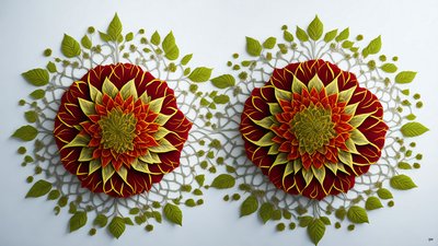 mandala: hibiscus-flower elements_01polish autorstwa Josef Johann Michel