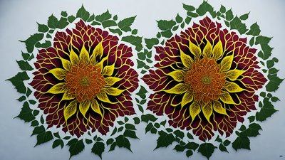 mandala: elementy kwiatu hibiskusa_02 autorstwa Josef Johann Michel
