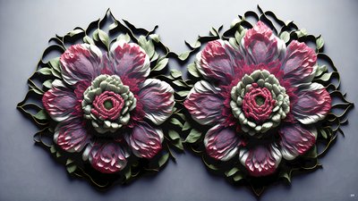 mandala: piwonie-kwiatowe elementy_02 autorstwa Josef Johann Michel