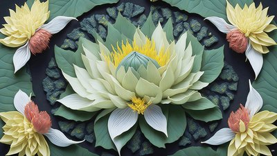 mandala: lilie wodne elementy_04 autorstwa Josef Johann Michel