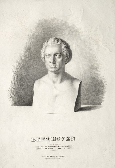 Popiersie Ludwiga van Beethovena autorstwa Josef Kriehuber