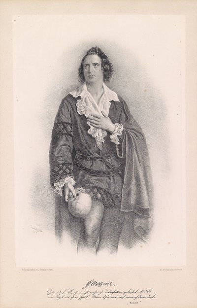 Joseph Wagner als Hamlet autorstwa Josef Kriehuber