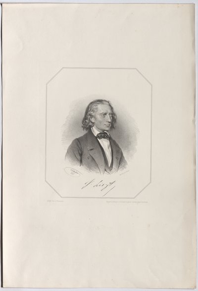 Portret Franciszka Liszta 1811-1886, 1856. autorstwa Josef Kriehuber