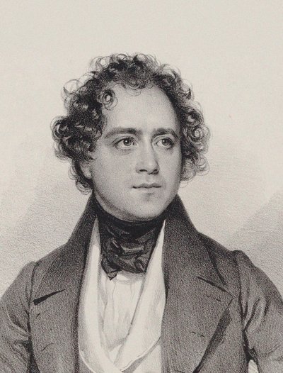 Portret kompozytora Johanna Vesque von Püttlingen 1803-1883, 1838. autorstwa Josef Kriehuber