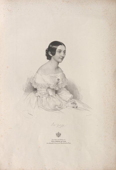 Portret śpiewaczki operowej Rity Gabussi 1810-1891, 1840. autorstwa Josef Kriehuber