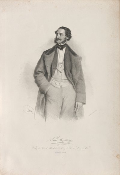 Portret tancerza, choreografa i baletmistrza Paula Taglioniego 1808-1884, 1856. autorstwa Josef Kriehuber