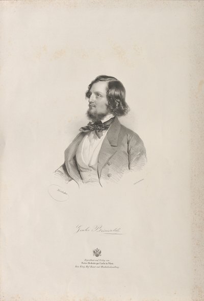 Portret flecisty i kompozytora Giulio Briccialdiego 1818-1881, przed 1850 rokiem. autorstwa Josef Kriehuber