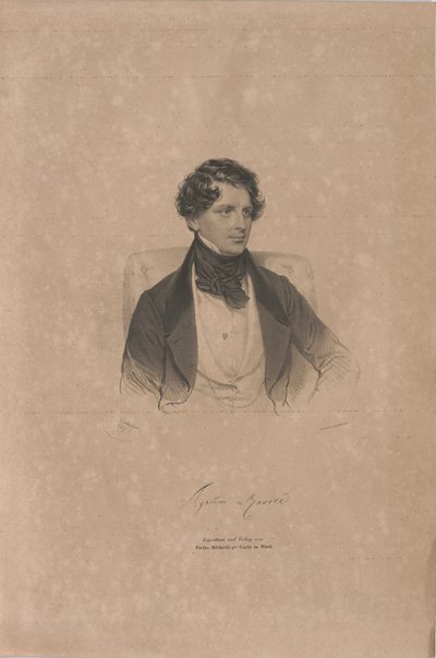 Portret śpiewaka operowego Agostino Rovere 1804-1865 , 1839. autorstwa Josef Kriehuber