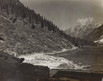 Album "Moja wojna światowa - wspomnienia Frontu Południowo-Zachodniego w Karyntii, Włochy, Trentino-Alto Adige) 31.03.1915-12.11.1918 - Josef Zohles Wiedeń": pejzaż górski (b/w pho autorstwa Josef Zohles