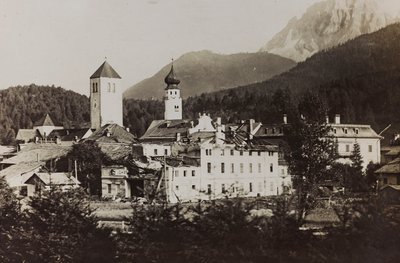 Album "Moja wojna światowa - wspomnienia Frontu Południowo-Zachodniego w Karyntii, Włochy, Trentino-Alto Adige) 31.03.1915-12.11.1918 - Josef Zohles Vienna": widok Dobbiaco po urodzeniu autorstwa Josef Zohles