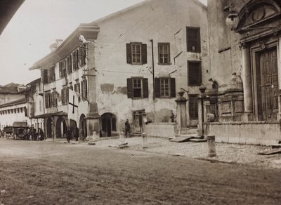 Album "Moja wojna światowa - wspomnienia Frontu Południowo-Zachodniego w Karyntii, Włochy, Trentino-Alto Adige) 31.03.1915-12.11.1918 - Josef Zohles Wien": żołnierze Tolmezzo (b/w fot. autorstwa Josef Zohles