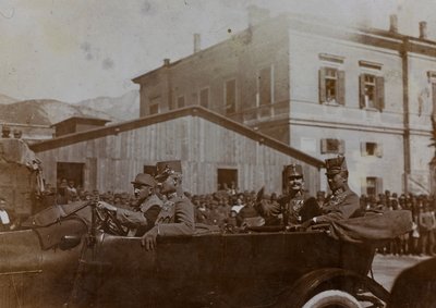 Album "Moja wojna światowa - wspomnienia Frontu Południowo-Zachodniego w Karyntii, Włochy, Trentino-Alto Adige) 31.03.1915-12.11.1918 - Wiedeń Josefa Zohlego": Cesarz Karol w Trento (b/w autorstwa Josef Zohles