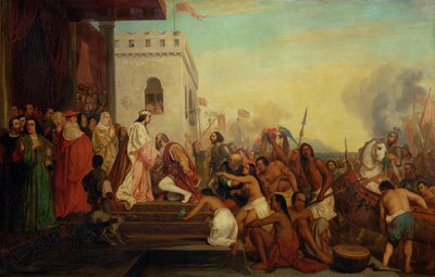 Krzysztof Kolumb przyjęty przez Ferdynanda II i Izabelę Katolicką po powrocie z Indii ... autorstwa Joseph Nicolas Robert Fleury