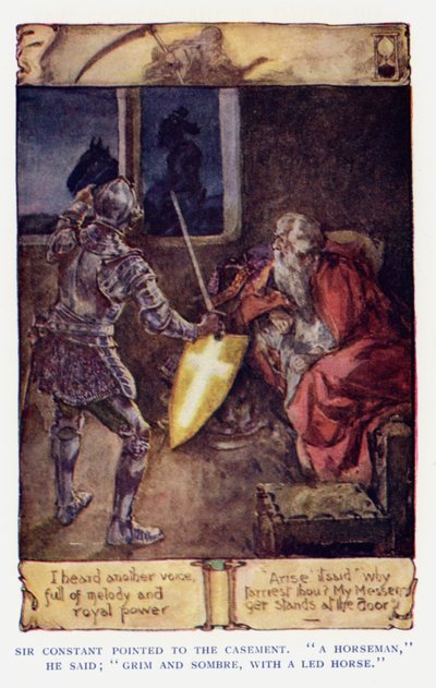 Ilustracja do filmu Sir Knight of the Splendid Way (litografia kolorowa) autorstwa Joseph (after) Finnemore