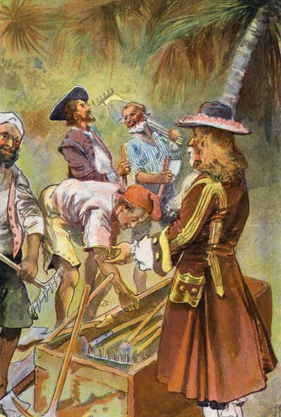 Robinson Crusoe: Dałem każdemu człowiekowi łopatę do kopania (kolor lito) autorstwa Joseph (after) Finnemore