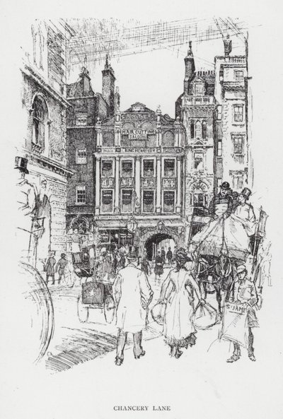 Chancery Lane (lito) autorstwa Joseph (after) Pennell