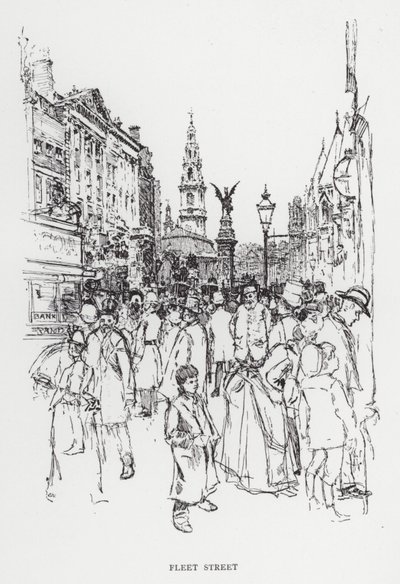 Fleet Street (lito) autorstwa Joseph (after) Pennell