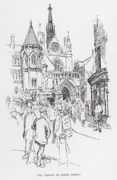 Róg Essex Street (lito) autorstwa Joseph (after) Pennell