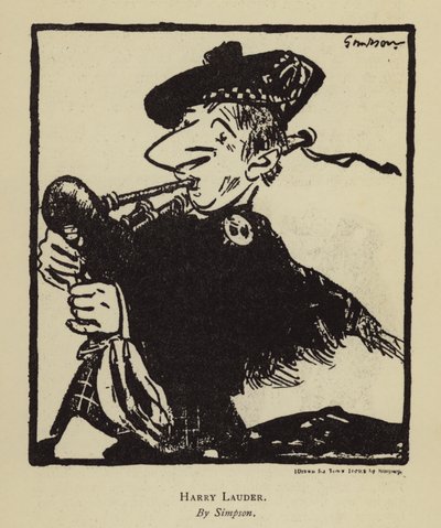 Harry Lauder, szkocki piosenkarz i komik (lito) autorstwa Joseph (after) Simpson