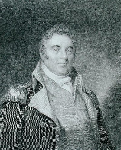 Richard Dale (1756-1826), ryty przez Richarda W. Dodsona (1812-67) według kopii oryginalnego obrazu Jamesa Bartona Longacre (1794-1869) (grafika) autorstwa Joseph (after) Wood