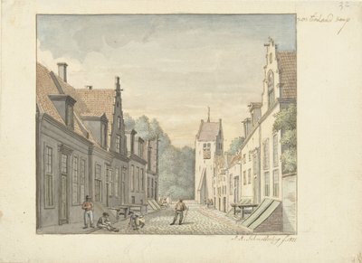 Ulica we wsi Oosterland na Duiveland Wioska Oosterland (tytuł na obiekcie) autorstwa Joseph Adolf Schmetterling