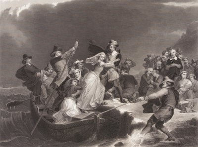 Lądowanie pielgrzymów w Plymouth Rock w 1620 r. autorstwa Joseph Andrews