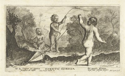 Dzieci latające latawce Iuventus gloriosa (tytuł na obiekcie) autorstwa Joseph Antoine Cochet