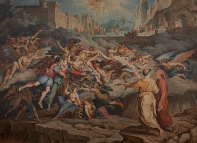 Dante i Virgil w Drugim Kręgu Piekła, 1823. autorstwa Joseph Anton Koch