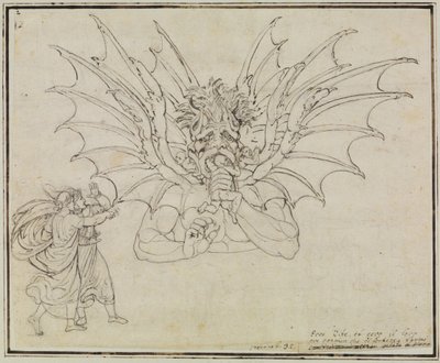 Lucyfer (Dante, „Piekło”, pieśń 34, wers 37) autorstwa Joseph Anton Koch