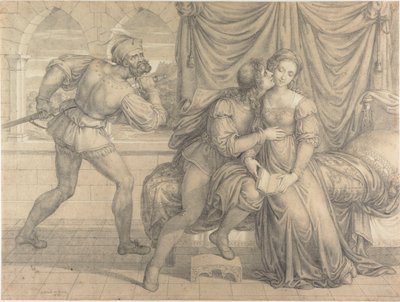 Paolo i Francesca, zaskoczeni przez Gianciotto Malatestę, 1809. autorstwa Joseph Anton Koch