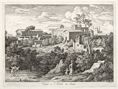 Widok na San Vitale, Rzym, ok. 1930 r. 1810. autorstwa Joseph Anton Koch