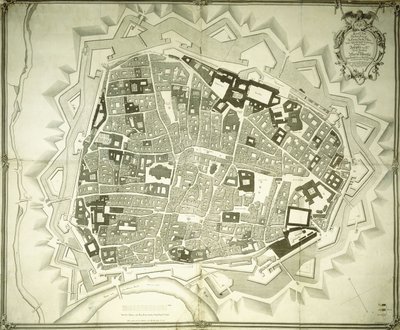 Wyryty plan Wiednia, 1770 autorstwa Joseph Anton Nagel