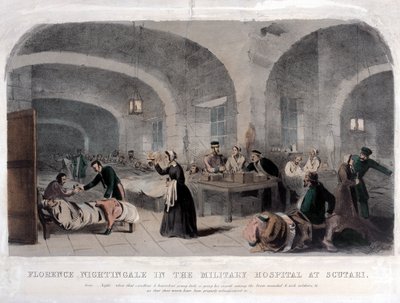 Florence Nightingale (1820-1910) w Szpitalu Wojskowym w Scutari podczas wojny krymskiej, 1856 autorstwa Joseph Austin Benwell