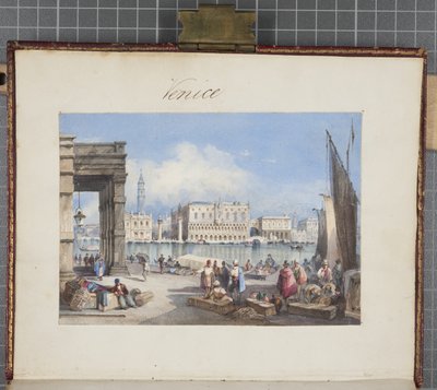Wenecja, wklejona na stronie tytułowej Thomas Moodys Journal z wycieczki po Szwajcarii i Włoszech, 1822 (wc na papierze) autorstwa Joseph Axe Sleap