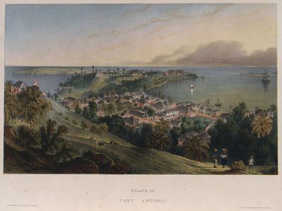 Port Antonio, Jamajka. Litografia (42x57,2 cm) autorstwa Josepha Bartholomew Kidda (1808-1889) autorstwa Joseph Bartholomew Kidd