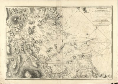 Szczegółowa mapa portu w Bostonie, pokazująca sondy, mielizny, skały, amaien i inne kierunki przydatne w nawigacji. autorstwa Joseph Bernard; Des Barres Chabert