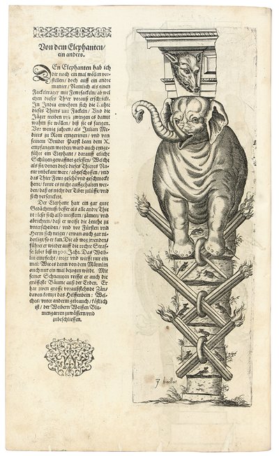Kolumna z figurą słonia, 1604 autorstwa Joseph Boillot