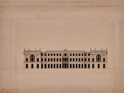 Wschodni front Langley Hall w Kent autorstwa Joseph Bonomi