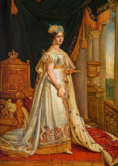 Królowa Teresa w strojach koronacyjnych. (patrz również zdjęcie nr 63816) autorstwa Joseph Carl Stieler