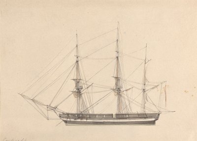Widok z boku pojedynczej barki autorstwa Joseph Cartwright
