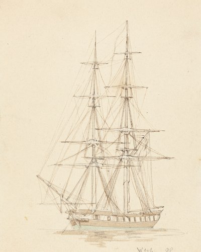 Pojedynczy bryg hermafrodyty, pochyl się do przodu autorstwa Joseph Cartwright