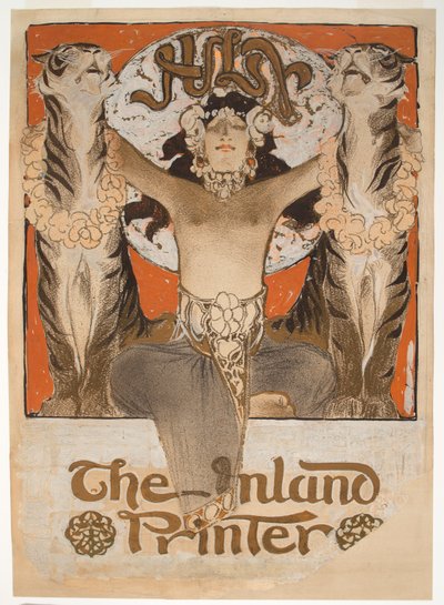Ilustracja na okładkę „The Inland Printer” (pióro i atrament, grafitowo-biały gwasz na papierze) autorstwa Joseph Christian Leyendecker
