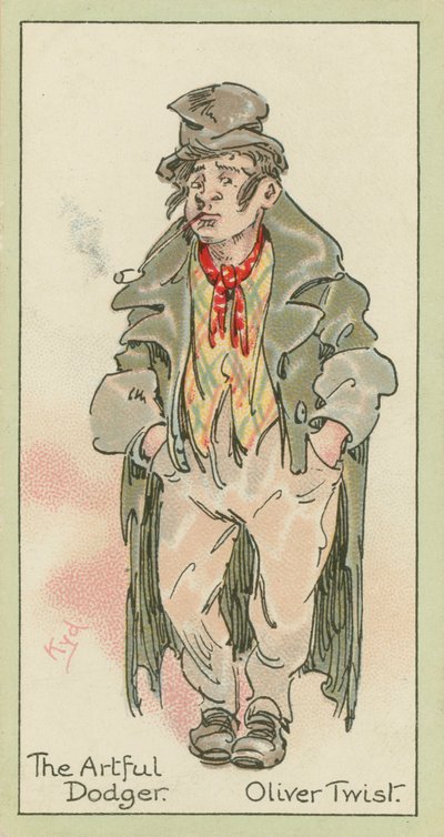 Artful Dodger, Oliver Twist (kolorowa litografia) autorstwa Joseph Clayton (1856-1937) (after) Clarke