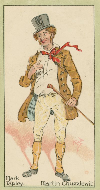 Mark Tapley, Martin Chuzzlewit (kolorowa litografia) autorstwa Joseph Clayton (1856-1937) (after) Clarke