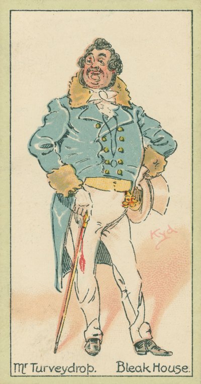 Pan Turveydrop, Bleak House (kolorowa litografia) autorstwa Joseph Clayton (1856-1937) (after) Clarke